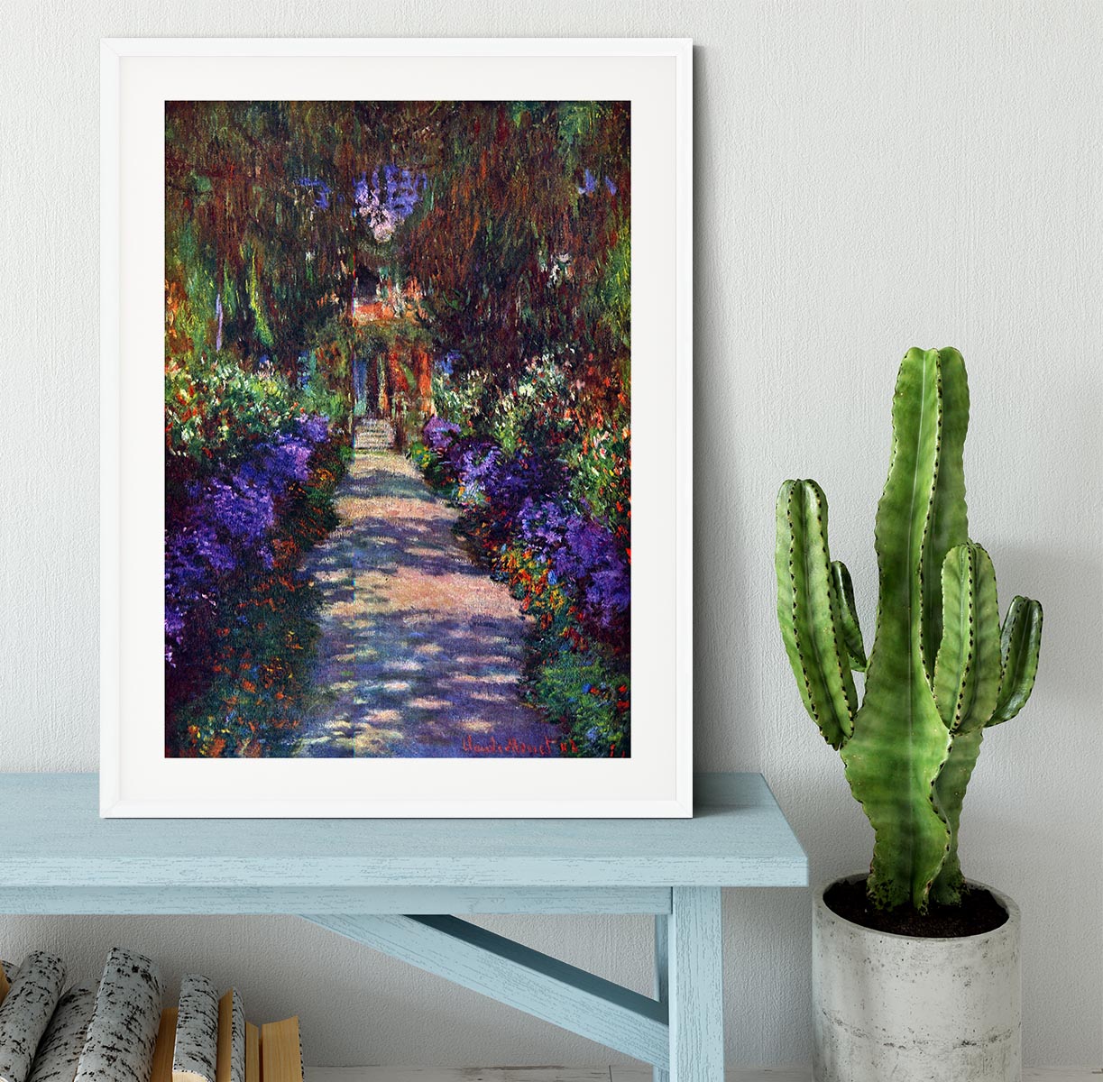 Garden at Giverny by Monet Framed Print - Canvas Art Rocks - 5