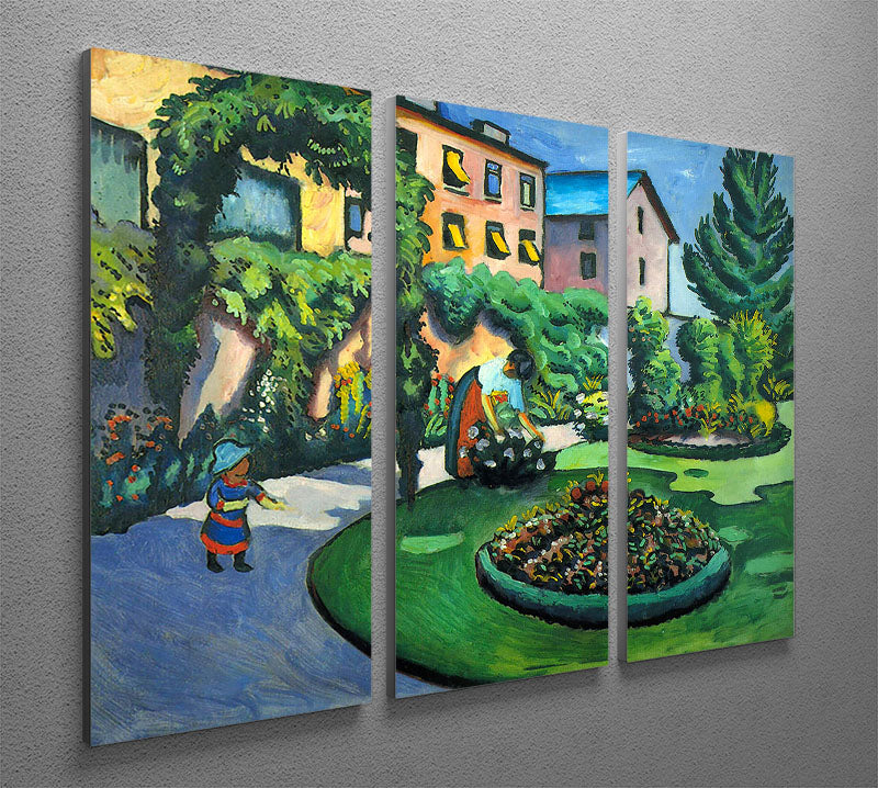 Garden image by Macke 3 Split Panel Canvas Print - Canvas Art Rocks - 2