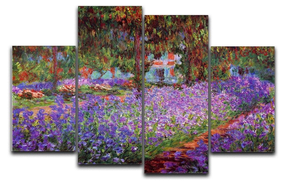 Garden in Giverny by Monet 4 Split Panel Canvas  - Canvas Art Rocks - 1