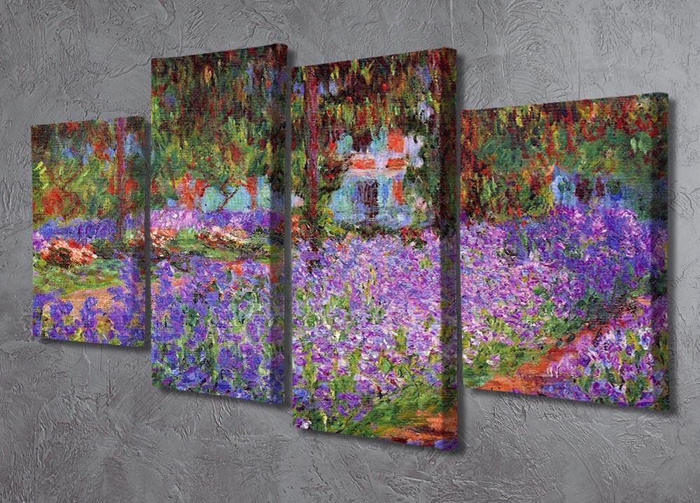 Garden in Giverny by Monet 4 Split Panel Canvas - Canvas Art Rocks - 2