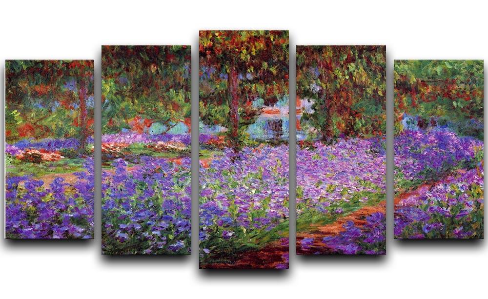 Garden in Giverny by Monet 5 Split Panel Canvas  - Canvas Art Rocks - 1
