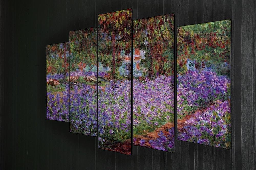 Garden in Giverny by Monet 5 Split Panel Canvas - Canvas Art Rocks - 2