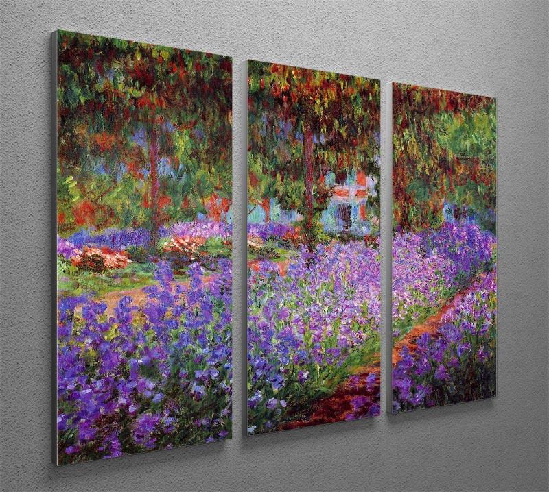 Garden in Giverny by Monet Split Panel Canvas Print - Canvas Art Rocks - 4