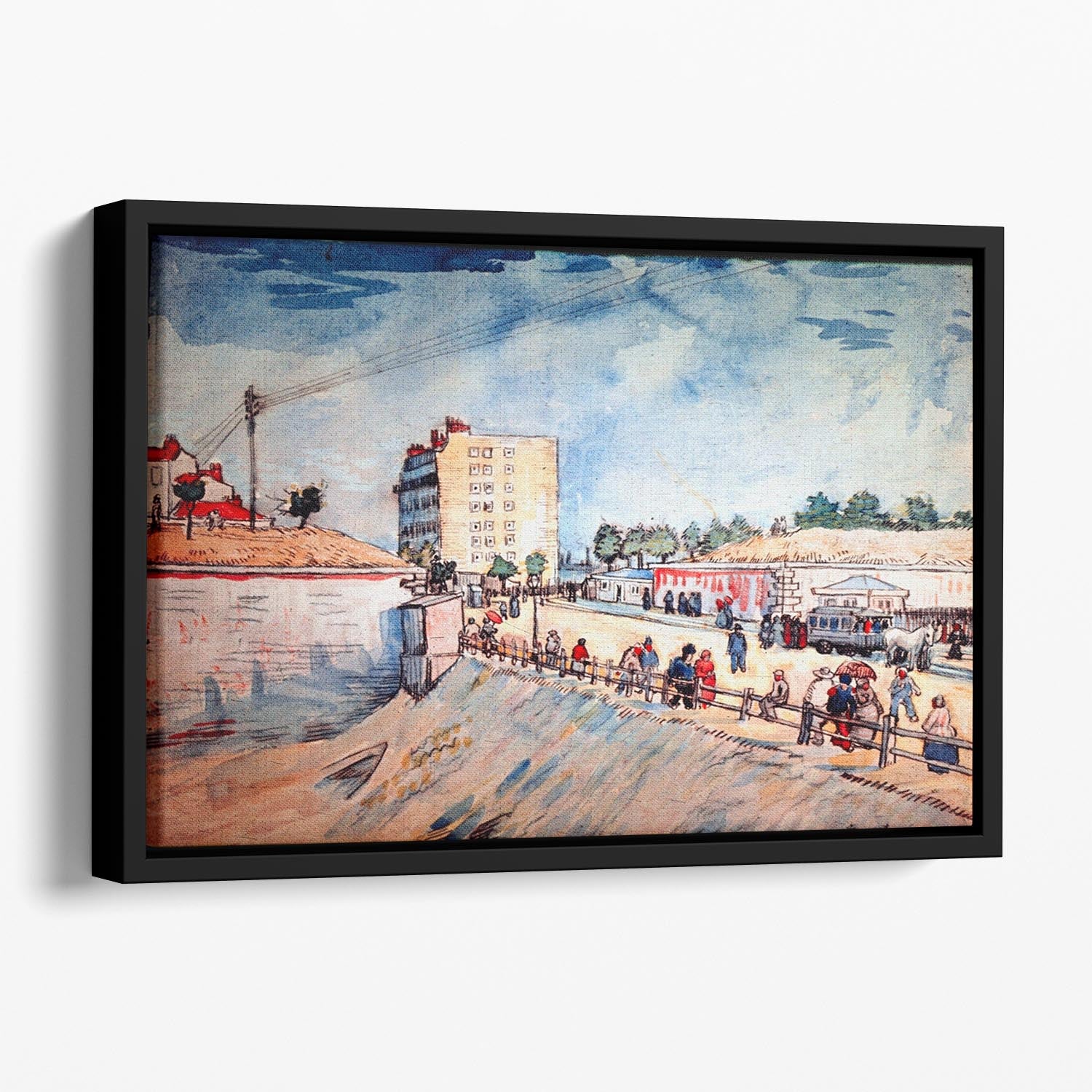 Gate in the Paris Ramparts by Van Gogh Floating Framed Canvas