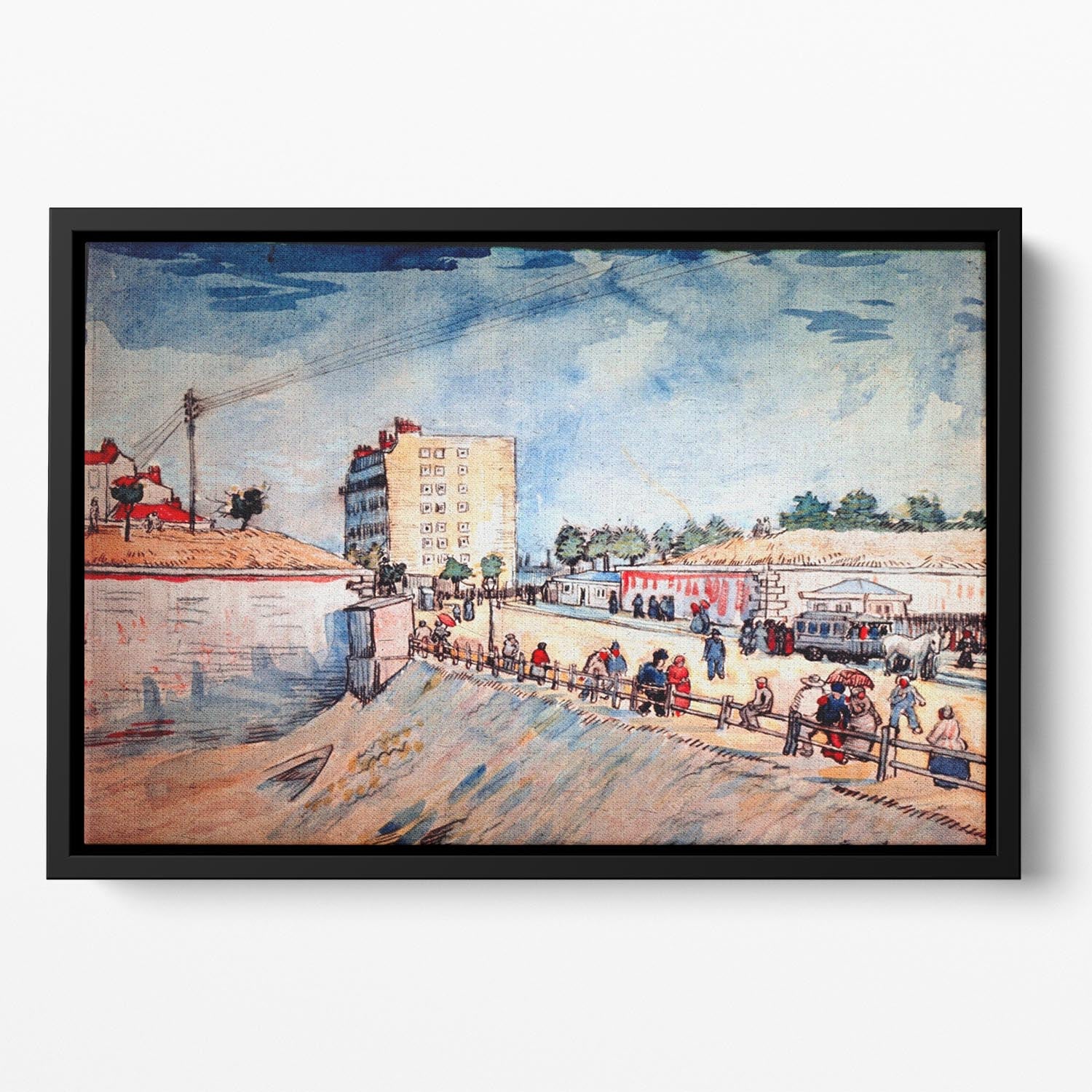 Gate in the Paris Ramparts by Van Gogh Floating Framed Canvas