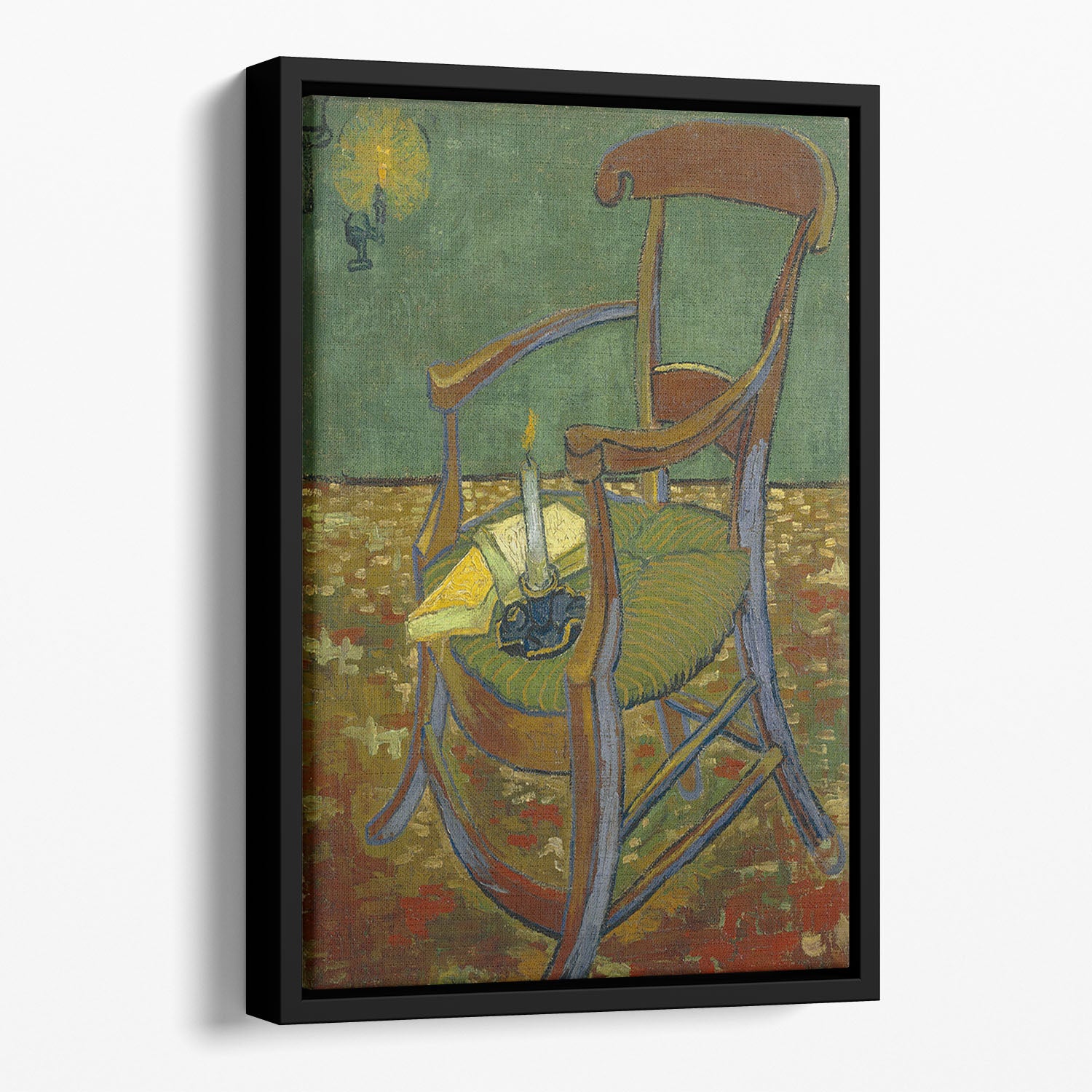 Gauguins chair by Van Gogh Floating Framed Canvas