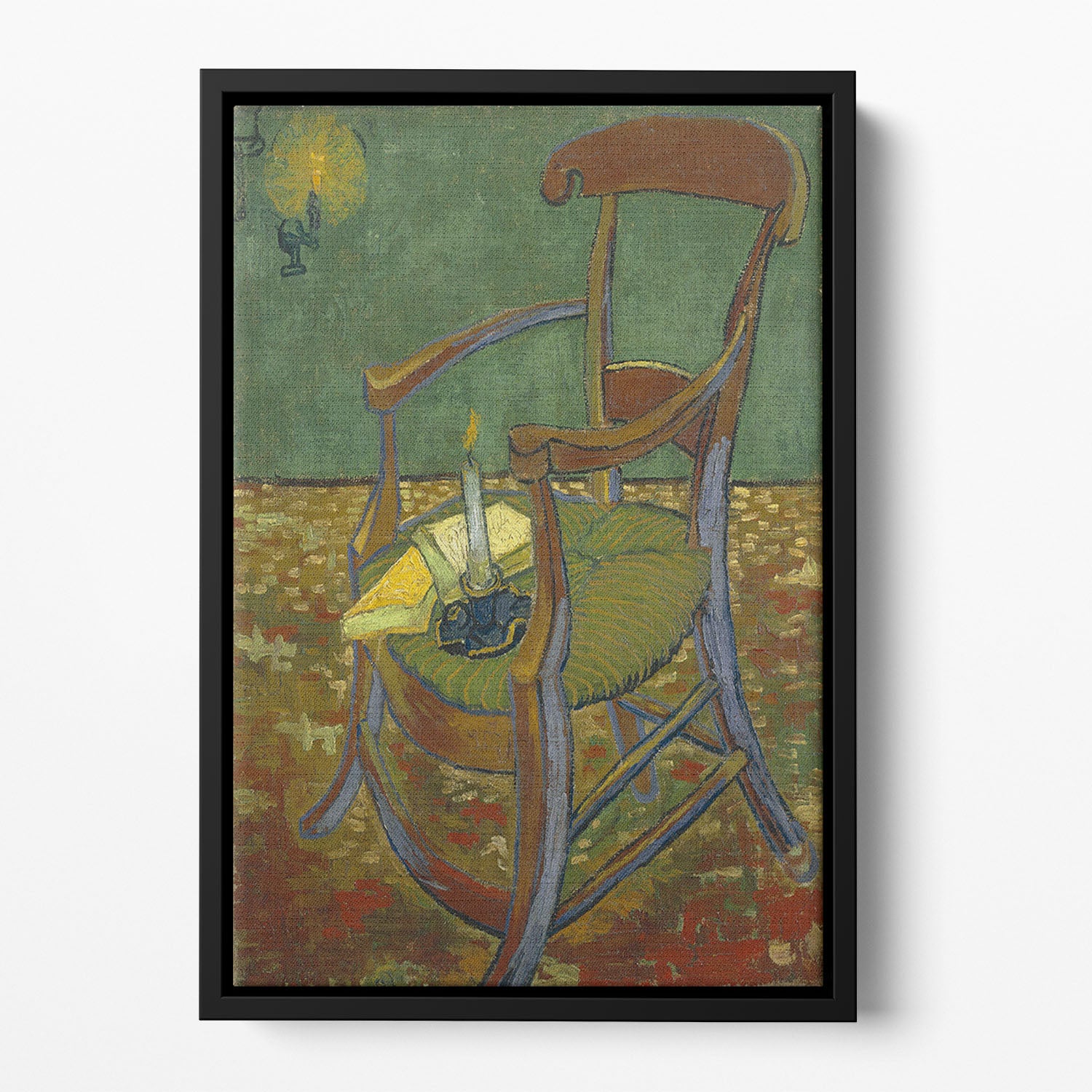 Gauguins chair by Van Gogh Floating Framed Canvas