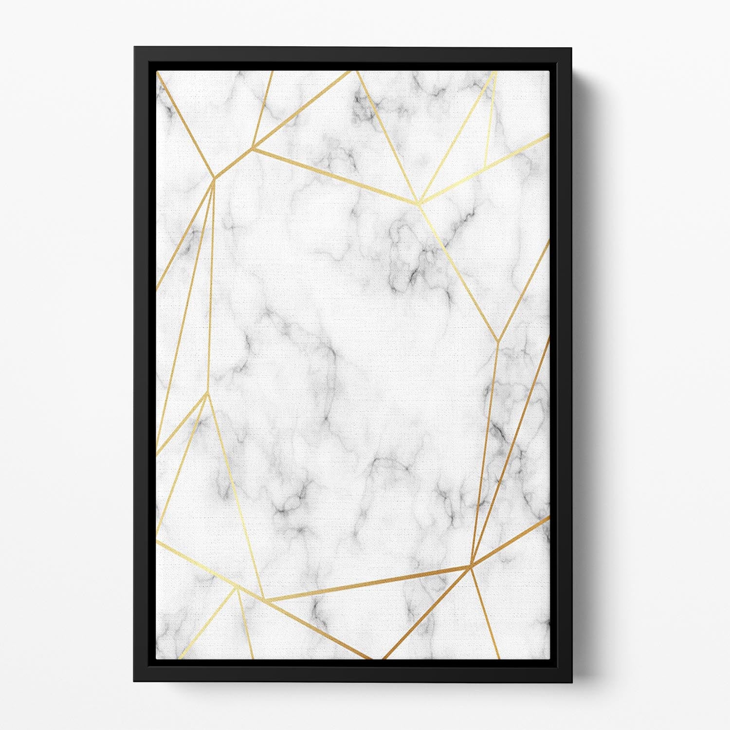 Geometric Gold Patterned Marble Floating Framed Canvas - Canvas Art Rocks - 2