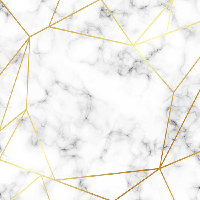 Geometric Gold Patterned Marble Wall Mural Wallpaper