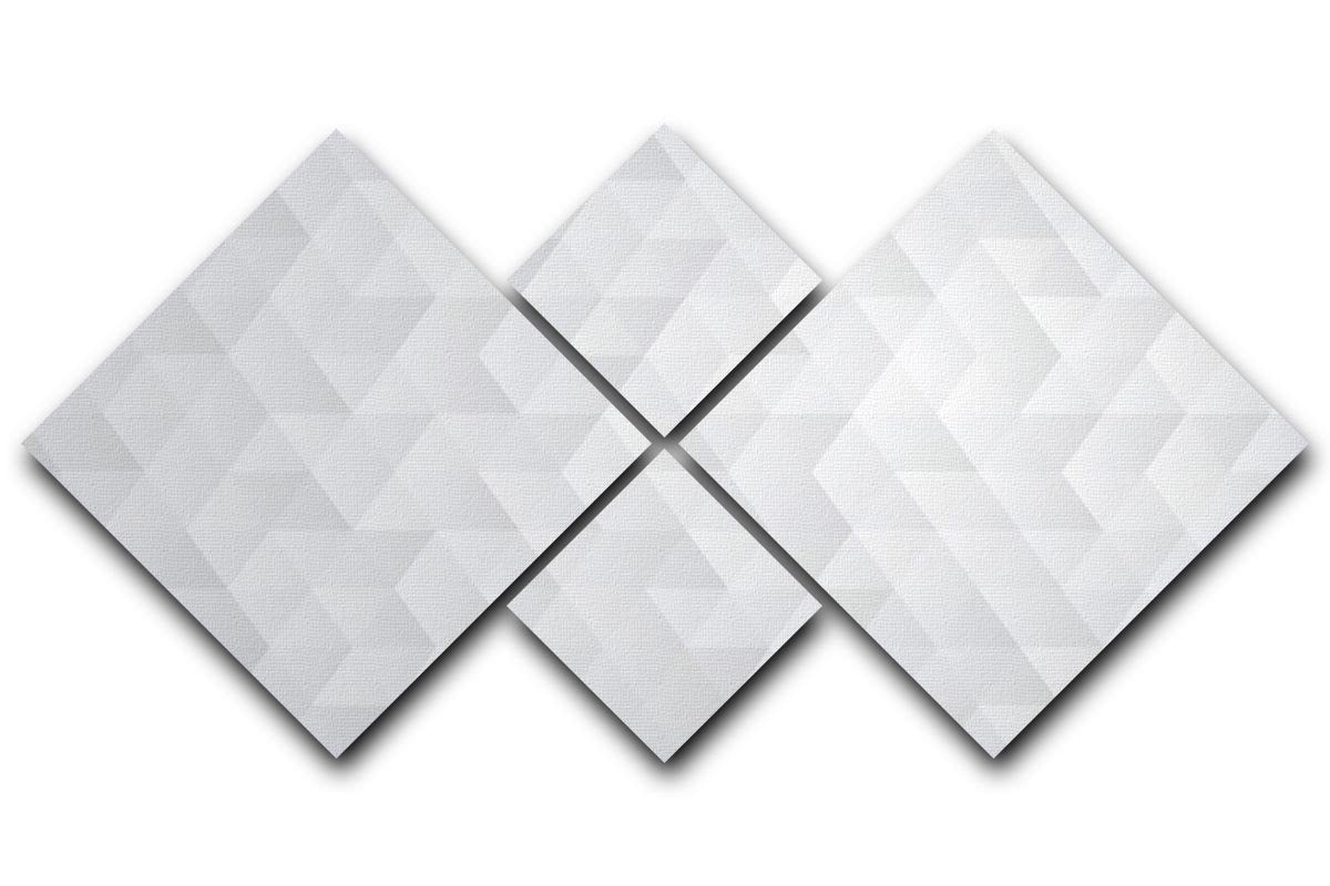 Geometric style abstract grey 4 Square Multi Panel Canvas  - Canvas Art Rocks - 1