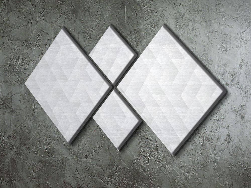Geometric style abstract grey 4 Square Multi Panel Canvas  - Canvas Art Rocks - 2