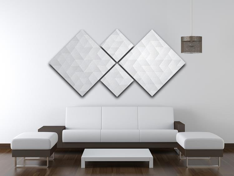 Geometric style abstract grey 4 Square Multi Panel Canvas  - Canvas Art Rocks - 3
