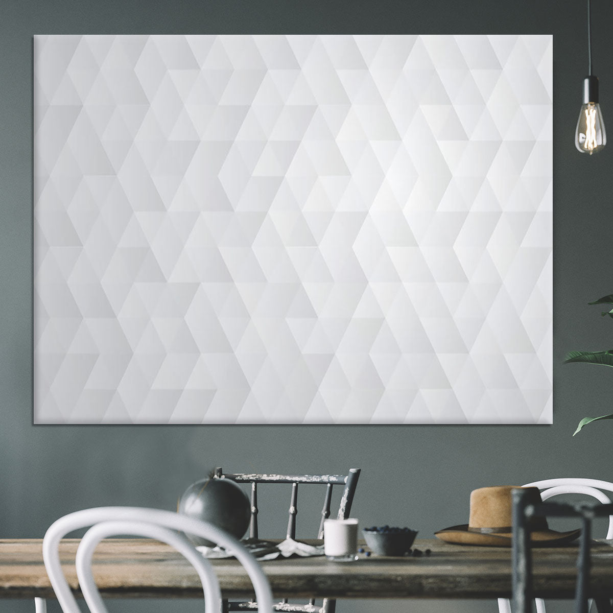 Geometric style abstract grey Canvas Print or Poster - Canvas Art Rocks - 3