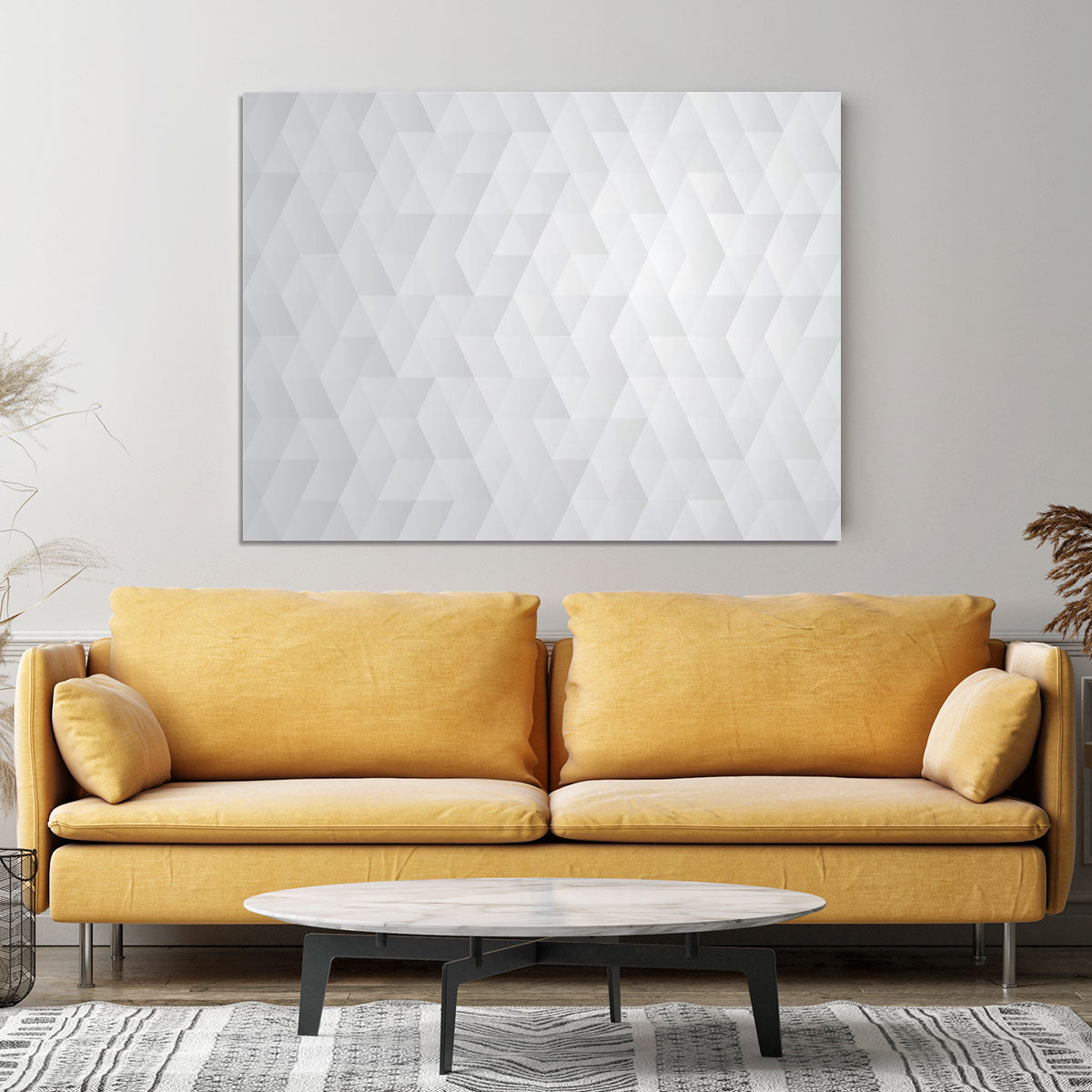 Geometric style abstract grey Canvas Print or Poster - Canvas Art Rocks - 4