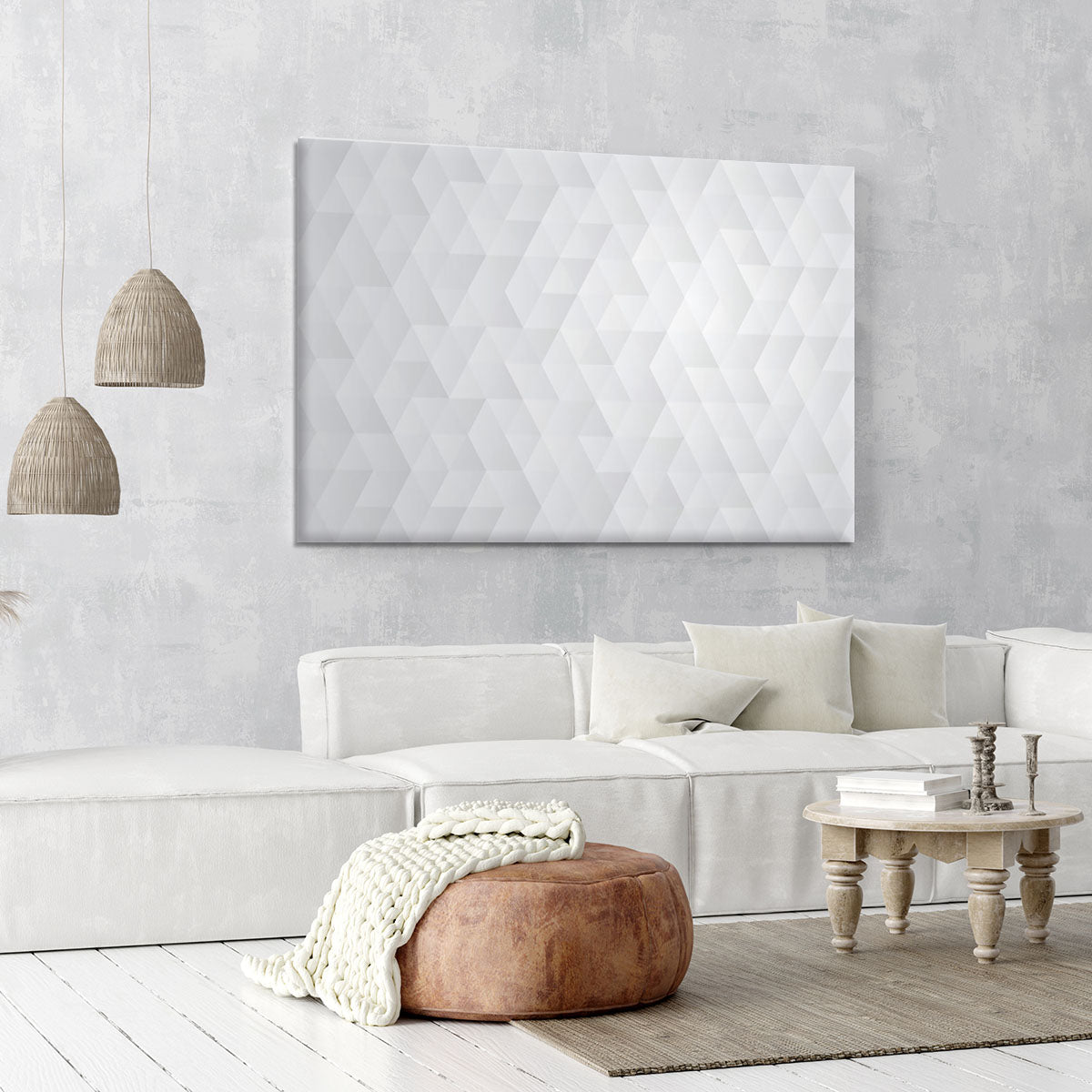 Geometric style abstract grey Canvas Print or Poster - Canvas Art Rocks - 6