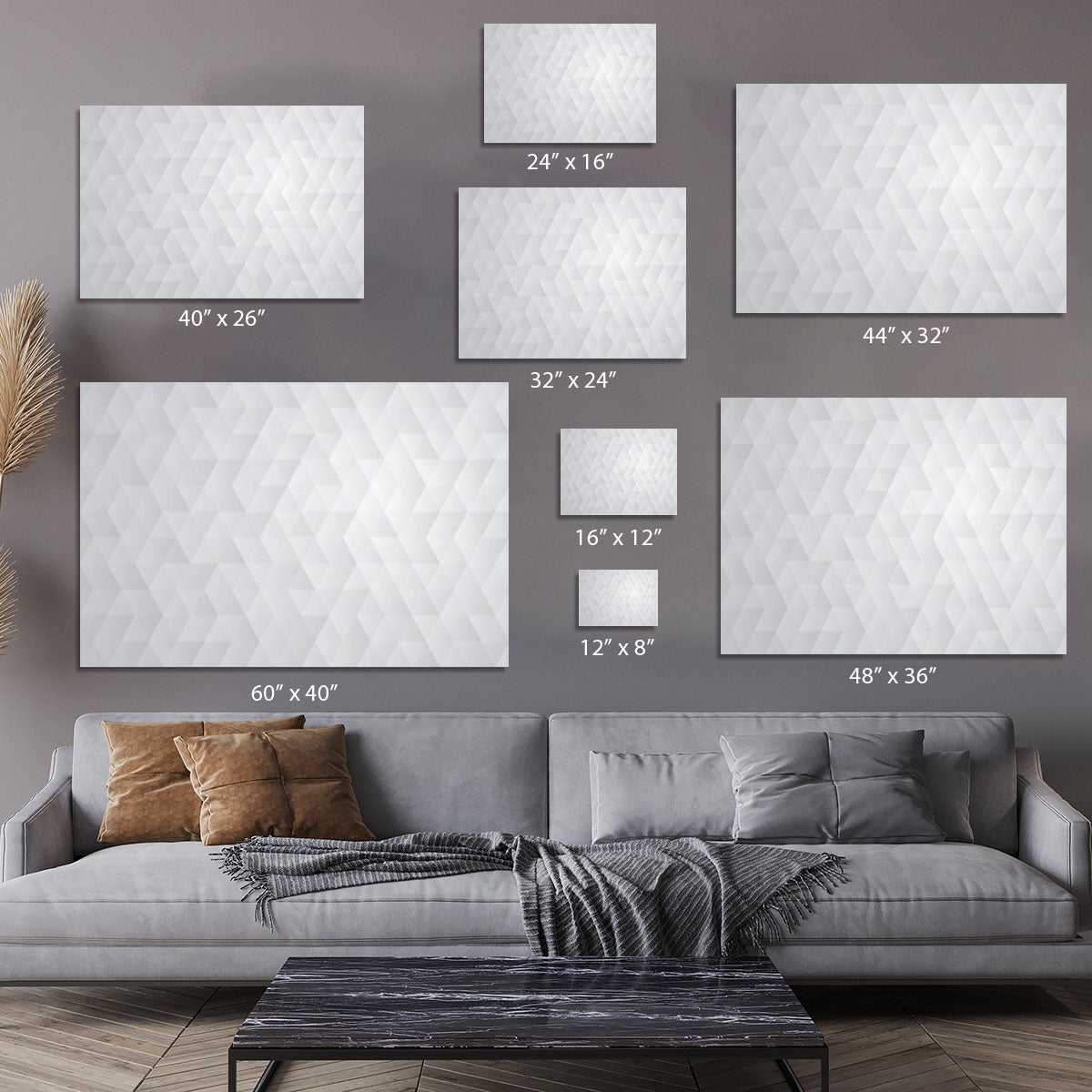 Geometric style abstract grey Canvas Print or Poster - Canvas Art Rocks - 7