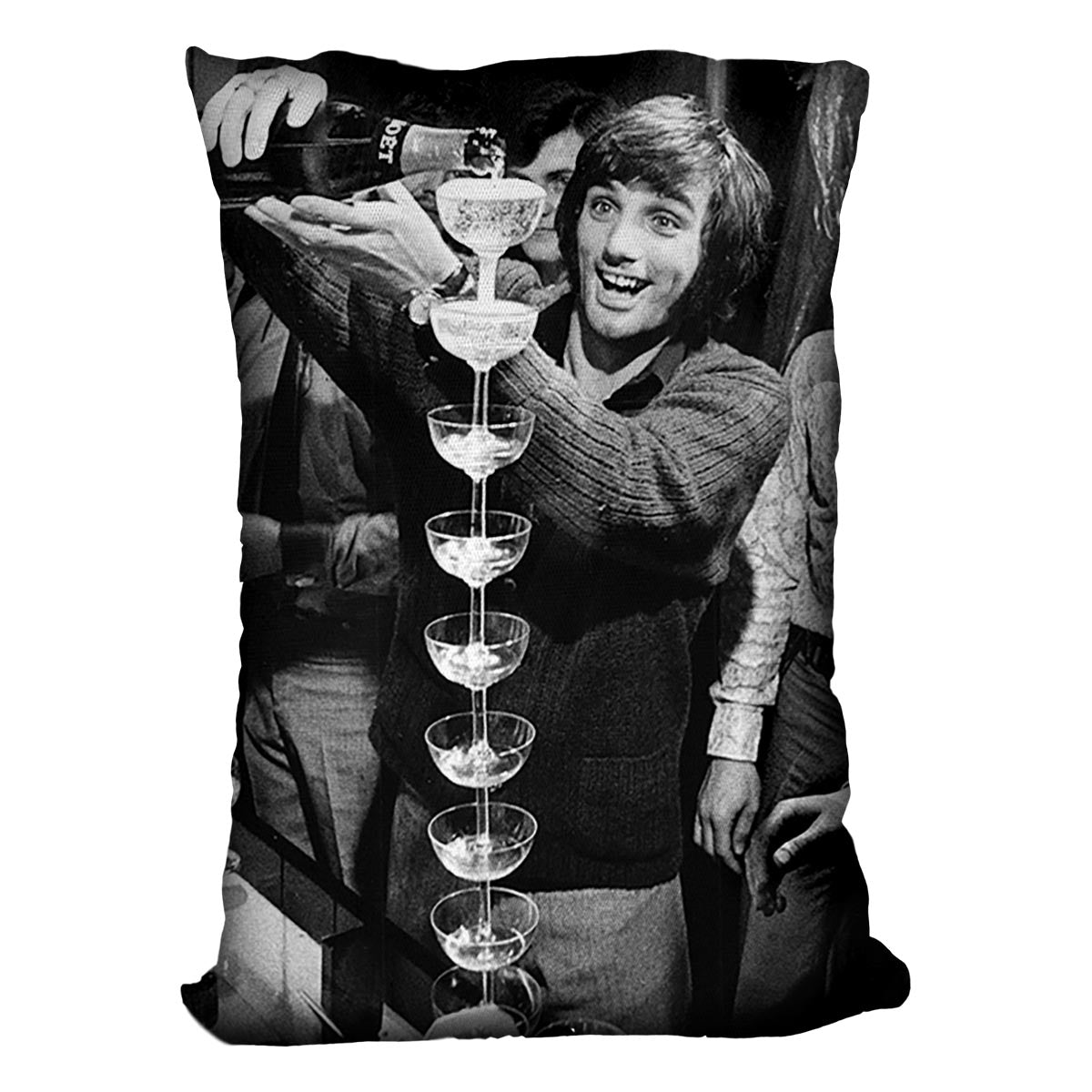 George Best pouring champagne Cushion