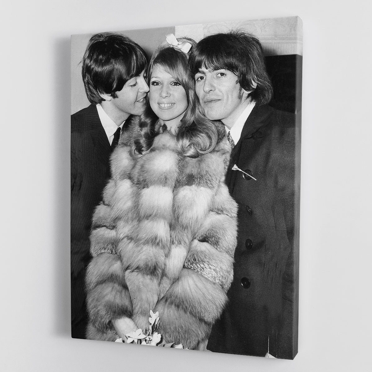 George Harrison and Pattie Boyds wedding with Paul McCartney Canvas Print or Poster - Canvas Art Rocks - 1