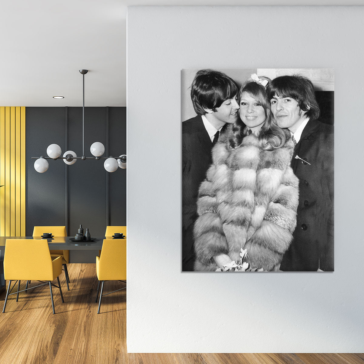 George Harrison and Pattie Boyds wedding with Paul McCartney Canvas Print or Poster - Canvas Art Rocks - 4