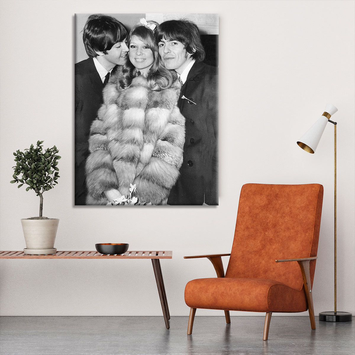 George Harrison and Pattie Boyds wedding with Paul McCartney Canvas Print or Poster - Canvas Art Rocks - 6