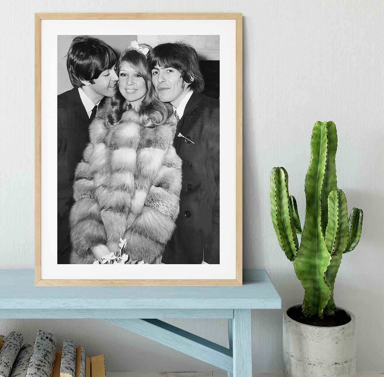 George Harrison and Pattie Boyds wedding with Paul McCartney Framed Print - Canvas Art Rocks - 3