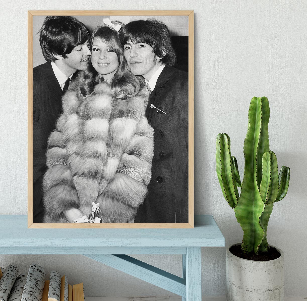 George Harrison and Pattie Boyds wedding with Paul McCartney Framed Print - Canvas Art Rocks - 4