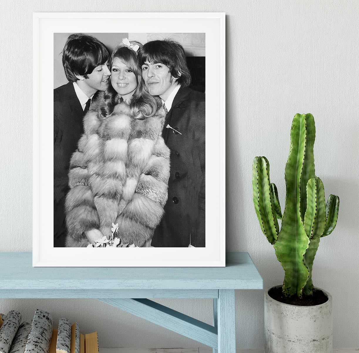George Harrison and Pattie Boyds wedding with Paul McCartney Framed Print - Canvas Art Rocks - 5