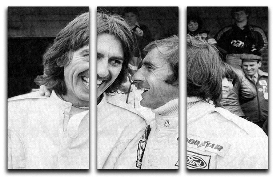 George Harrison and racing driver Jackie Stewart 3 Split Panel Canvas Print - Canvas Art Rocks - 1
