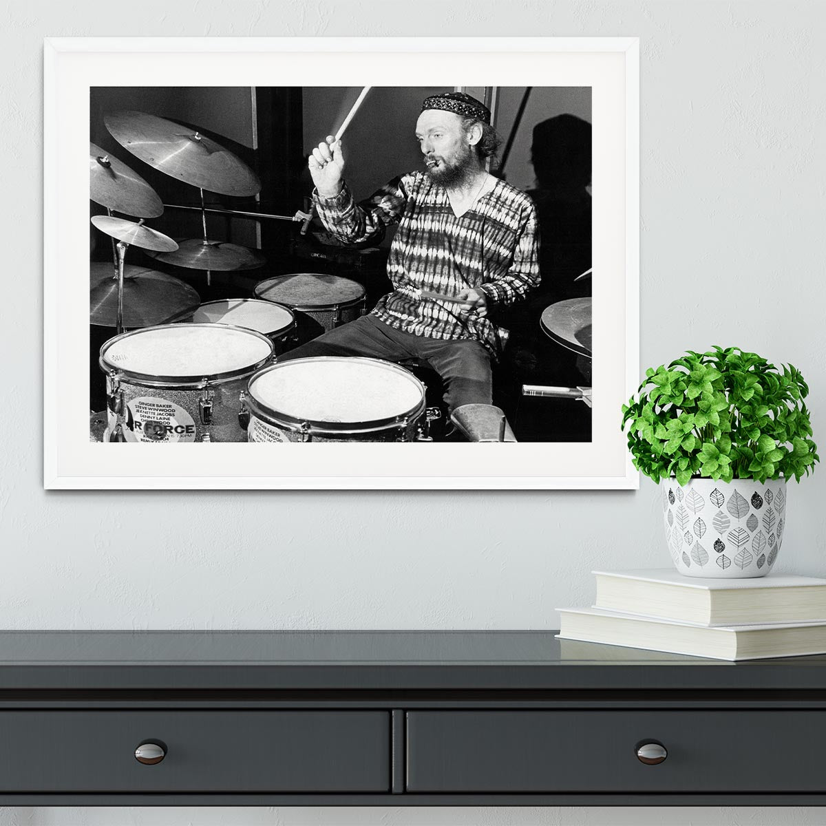 Ginger Baker on the drums Framed Print - Canvas Art Rocks - 5