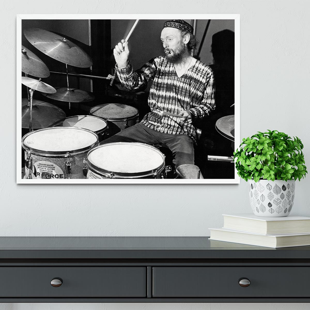 Ginger Baker on the drums Framed Print - Canvas Art Rocks -6