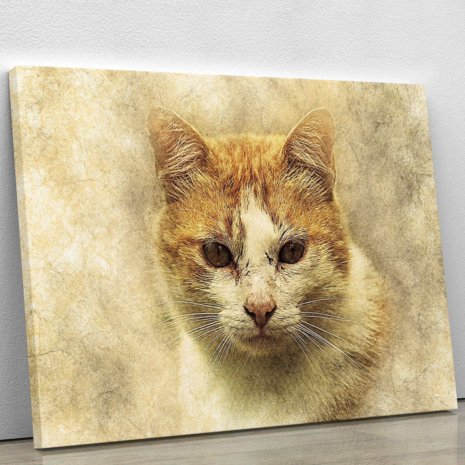 Ginger Cat Painting Canvas Print or Poster - Canvas Art Rocks - 1