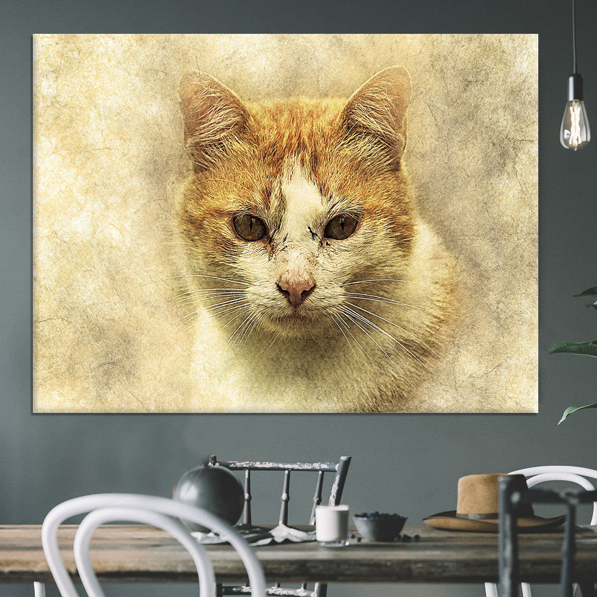 Ginger Cat Painting Canvas Print or Poster - Canvas Art Rocks - 3