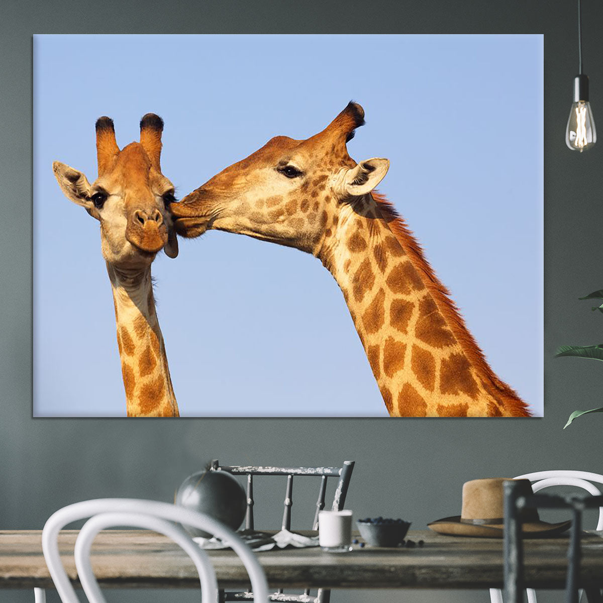 Giraffe pair bonding Canvas Print or Poster - Canvas Art Rocks - 3