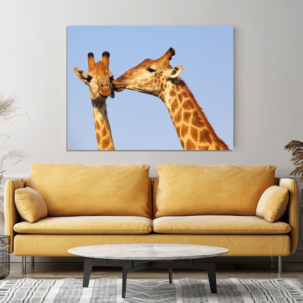 Giraffe pair bonding Canvas Print or Poster - Canvas Art Rocks - 4