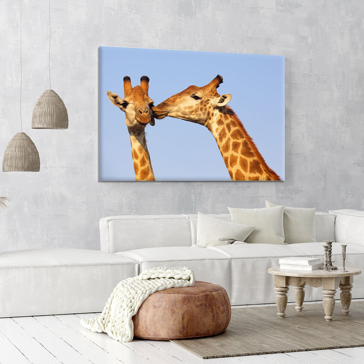 Giraffe pair bonding Canvas Print or Poster - Canvas Art Rocks - 6