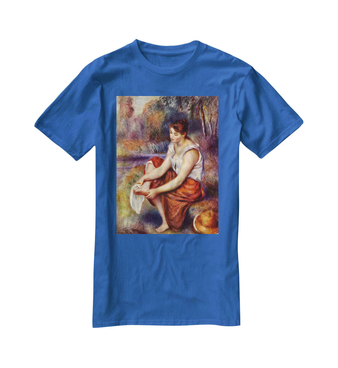 Girl dryes her feet by Renoir T-Shirt - Canvas Art Rocks - 2