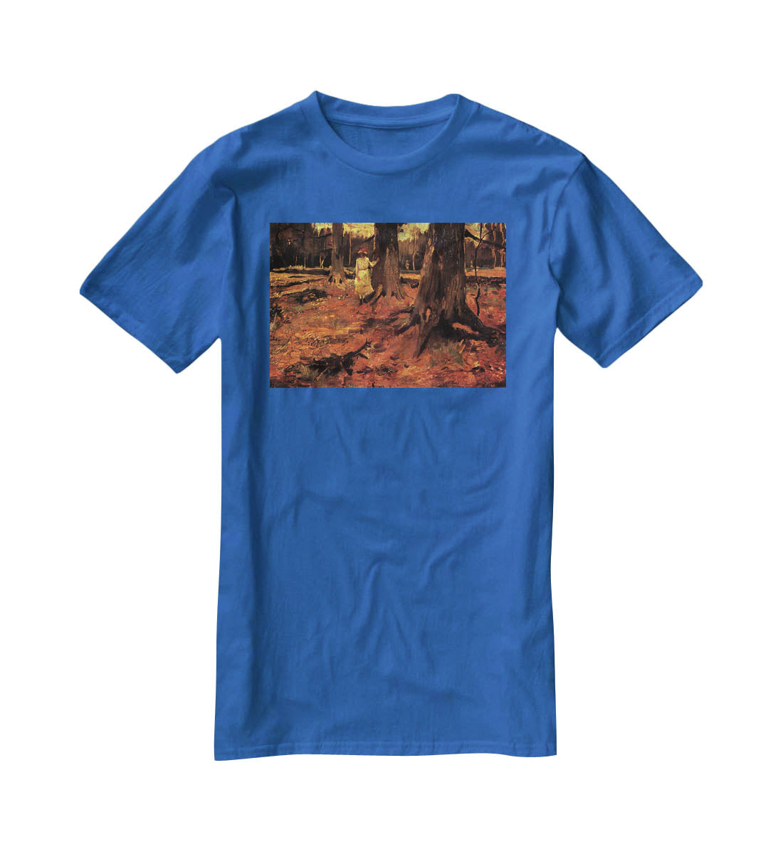 Girl in White in the Woods by Van Gogh T-Shirt - Canvas Art Rocks - 2