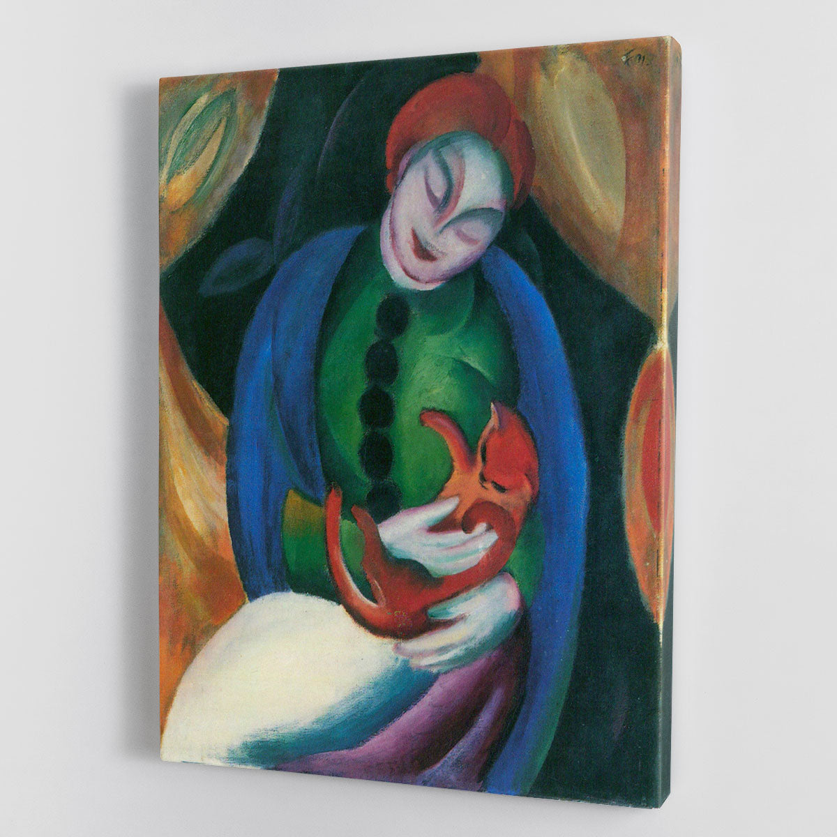 Girl with a Cat II by Franz Marc Canvas Print or Poster - Canvas Art Rocks - 1