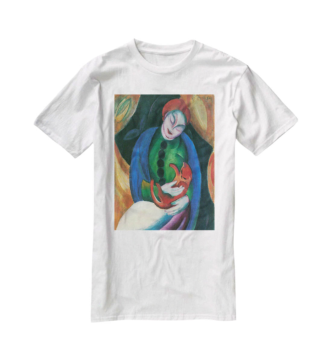 Girl with a Cat II by Franz Marc T-Shirt - Canvas Art Rocks - 5
