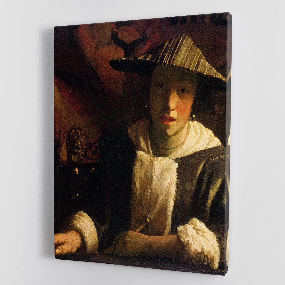 Girl with a flute by Vermeer Canvas Print or Poster - Canvas Art Rocks - 1