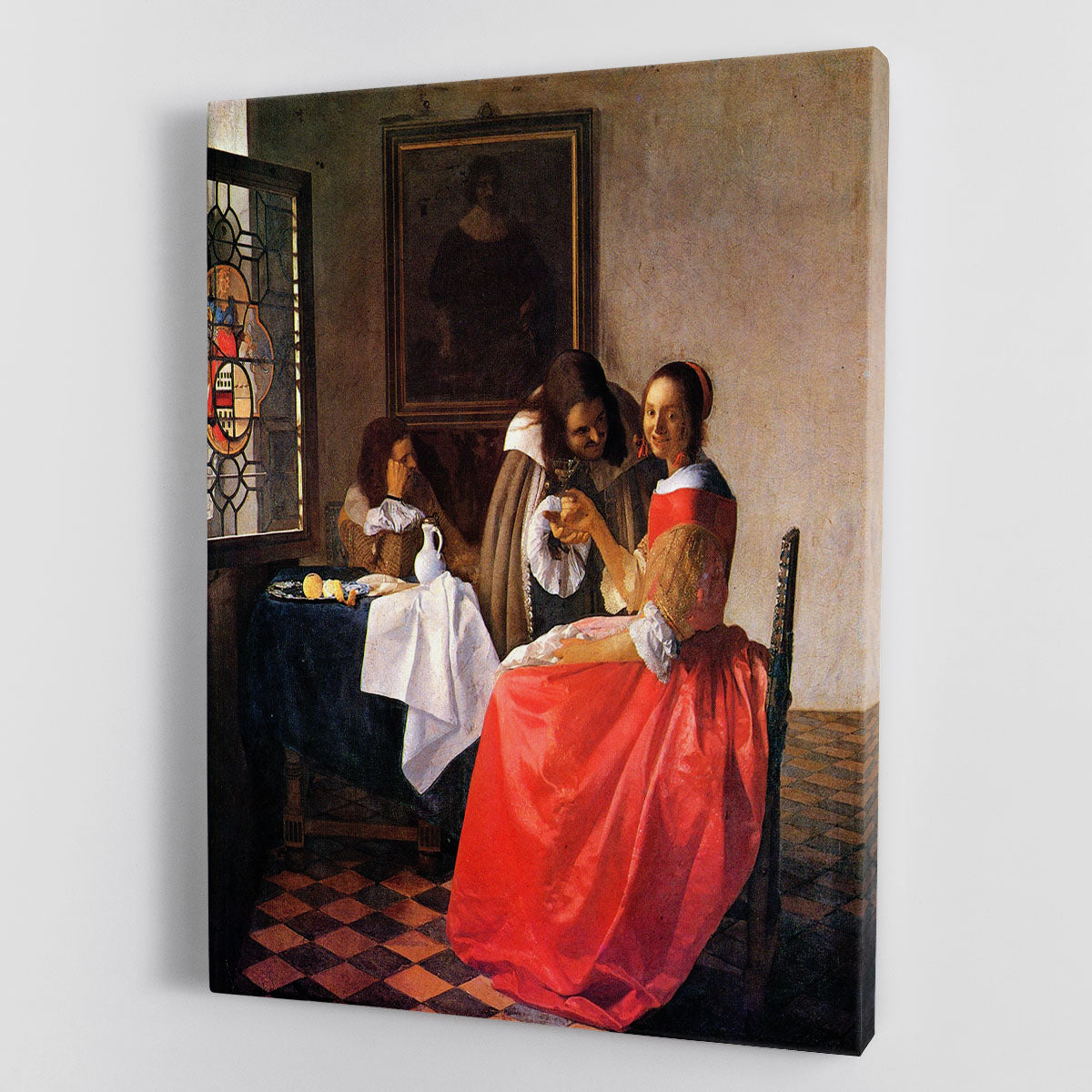 Girl with a wine glass by Vermeer Canvas Print or Poster - Canvas Art Rocks - 1