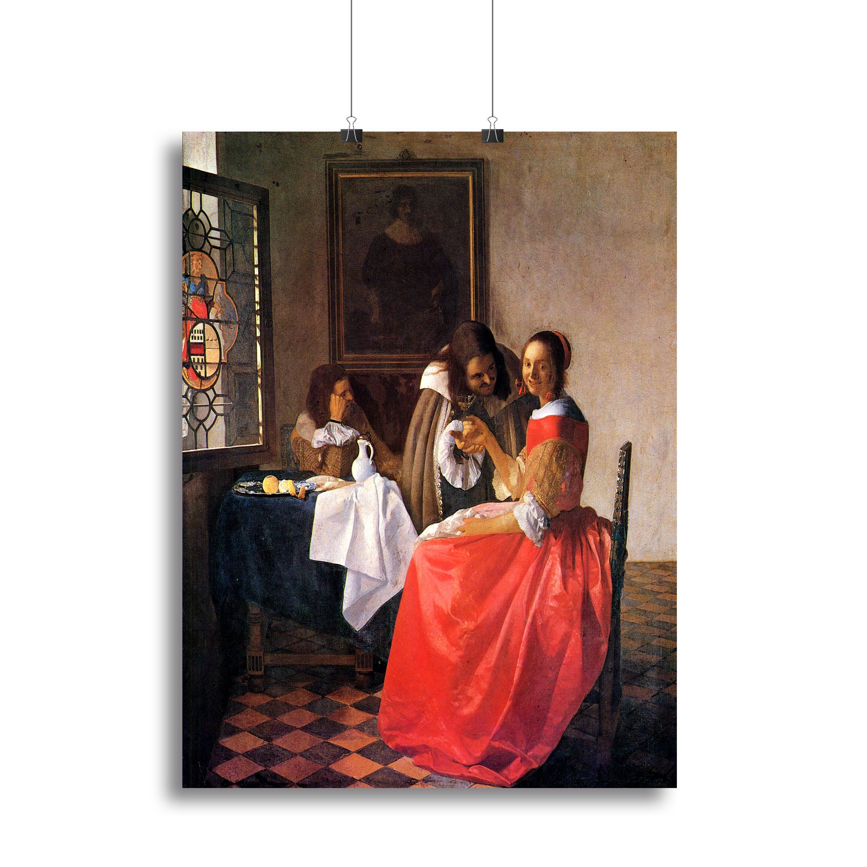 Girl with a wine glass by Vermeer Canvas Print or Poster - Canvas Art Rocks - 2