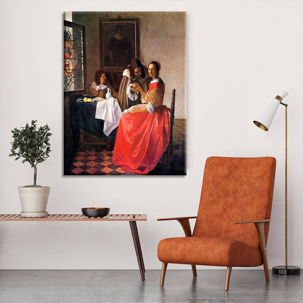 Girl with a wine glass by Vermeer Canvas Print or Poster - Canvas Art Rocks - 6