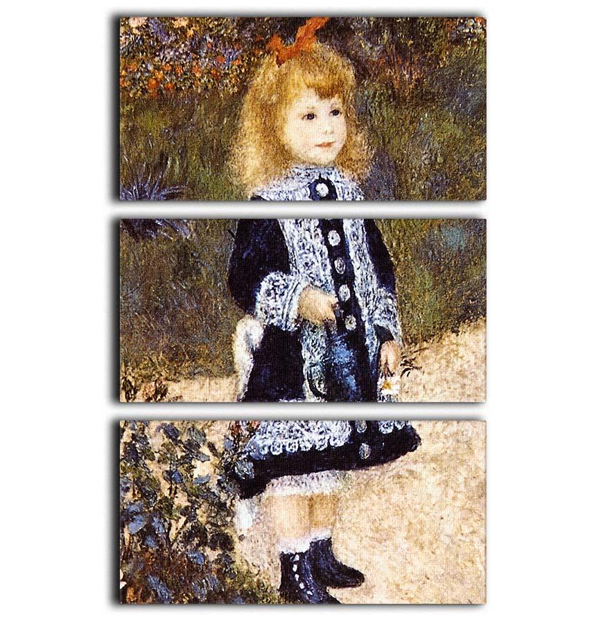 Girl with the Watering Can by Renoir 3 Split Panel Canvas Print - Canvas Art Rocks - 1