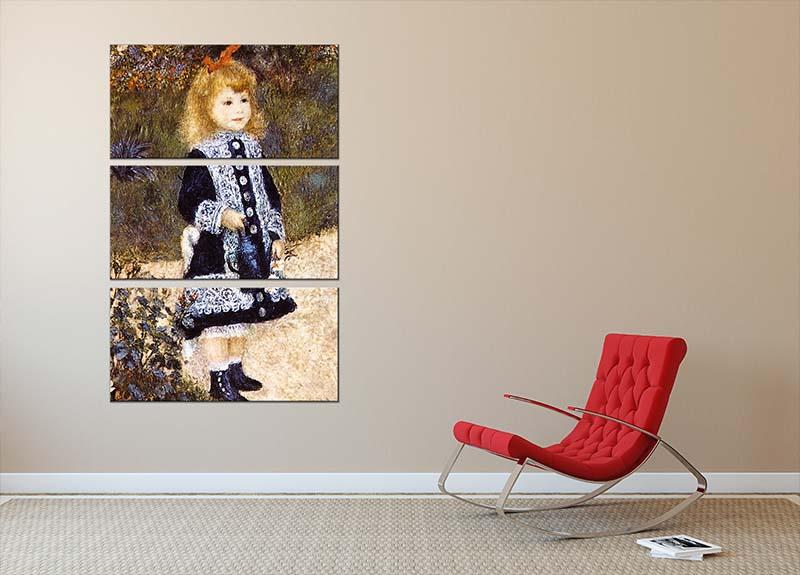 Girl with the Watering Can by Renoir 3 Split Panel Canvas Print - Canvas Art Rocks - 2