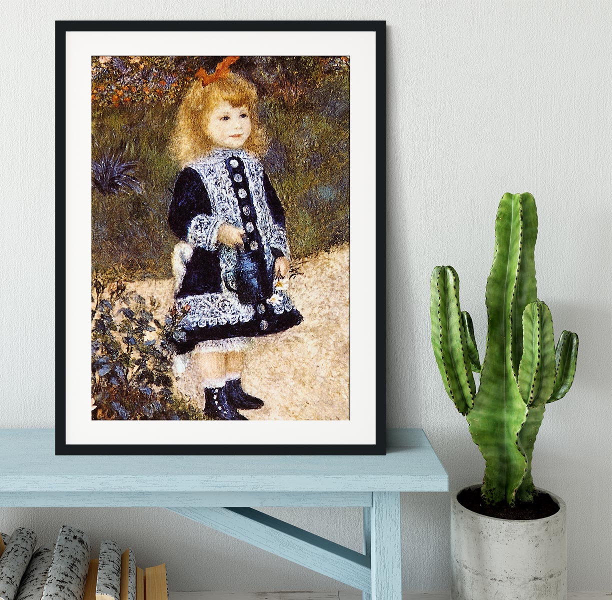 Girl with the Watering Can by Renoir Framed Print - Canvas Art Rocks - 1