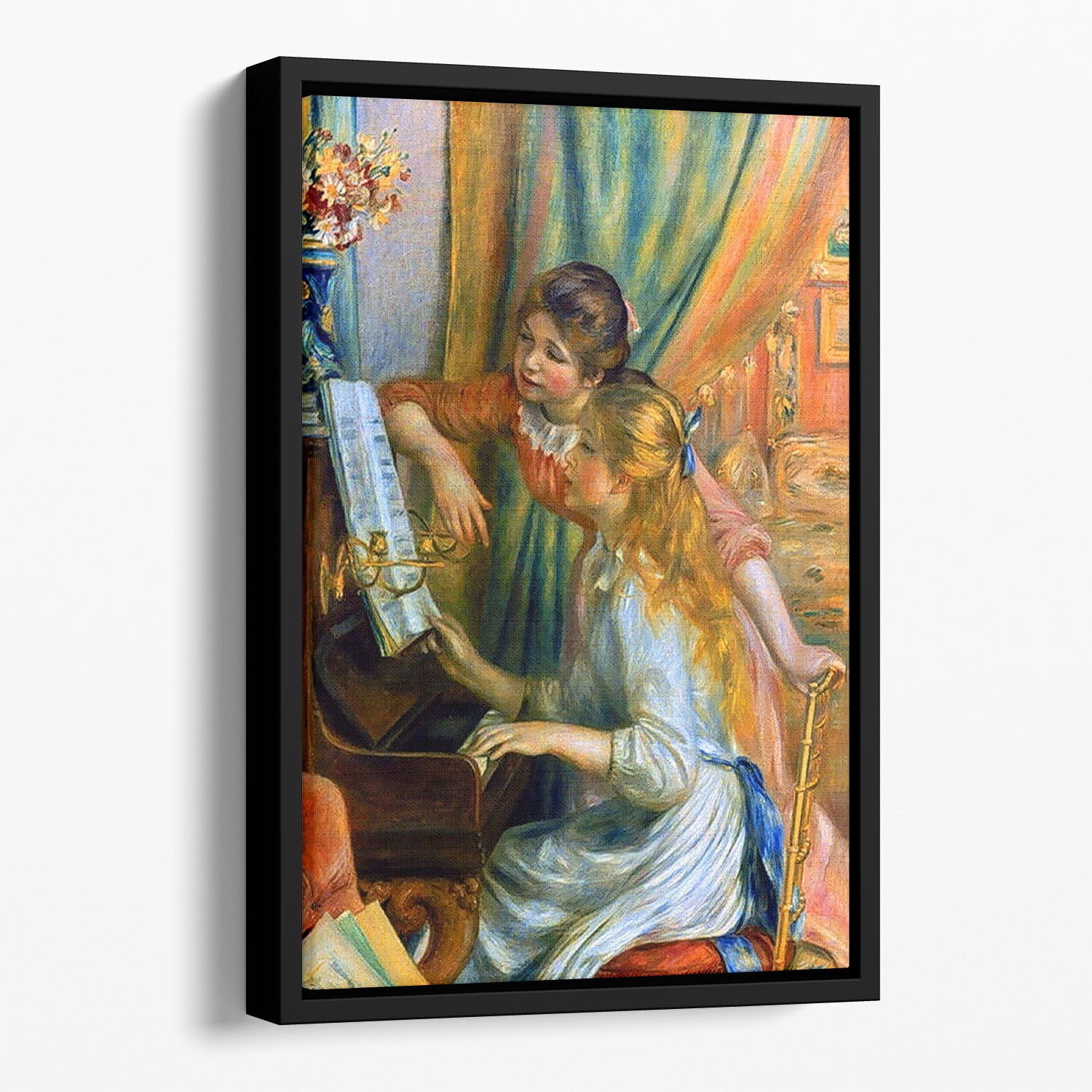 Girls at the Piano by Renoir Floating Framed Canvas