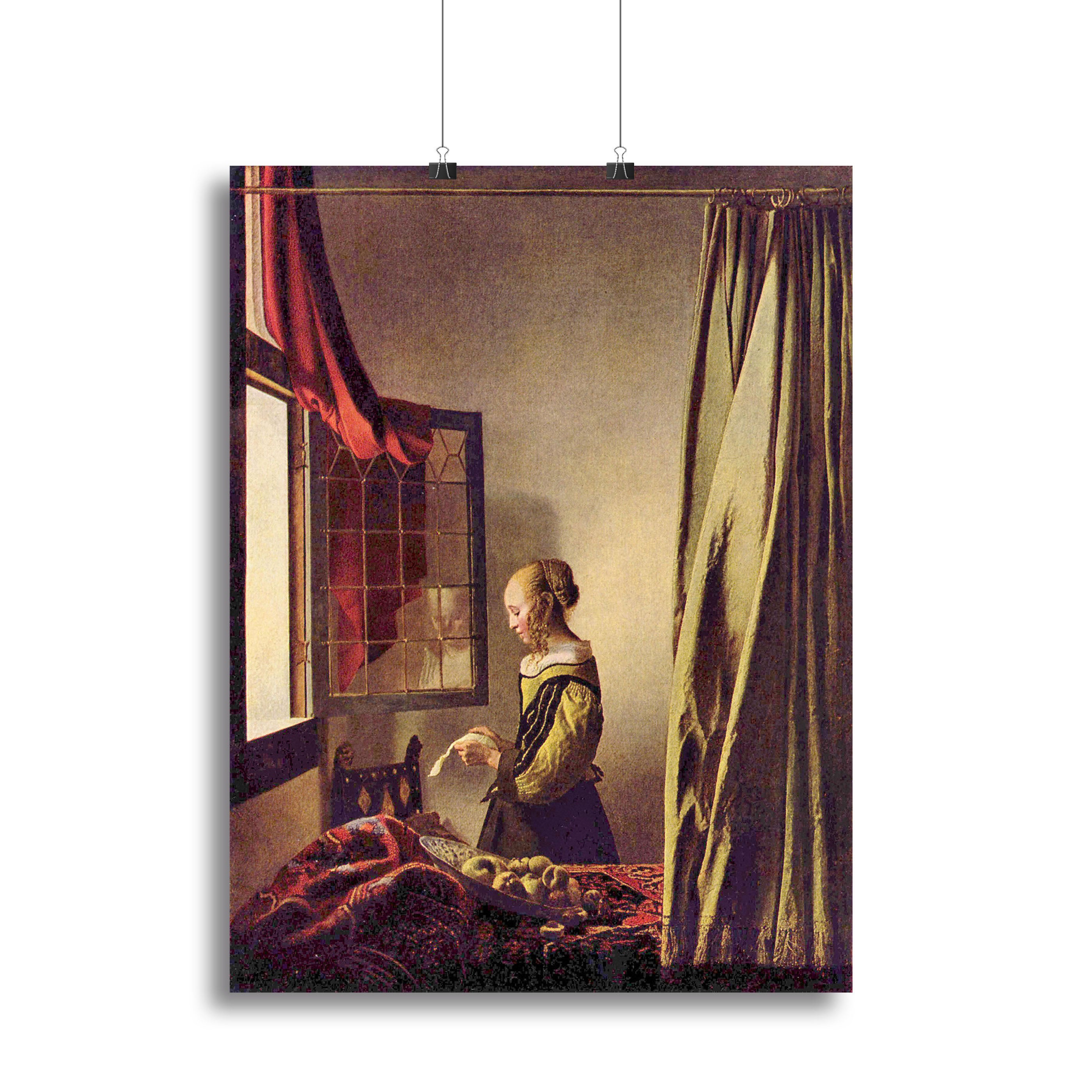 Girls at the open window by Vermeer Canvas Print or Poster - Canvas Art Rocks - 2