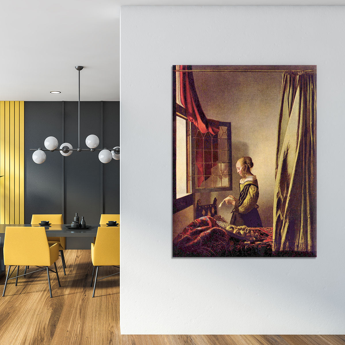 Girls at the open window by Vermeer Canvas Print or Poster - Canvas Art Rocks - 4