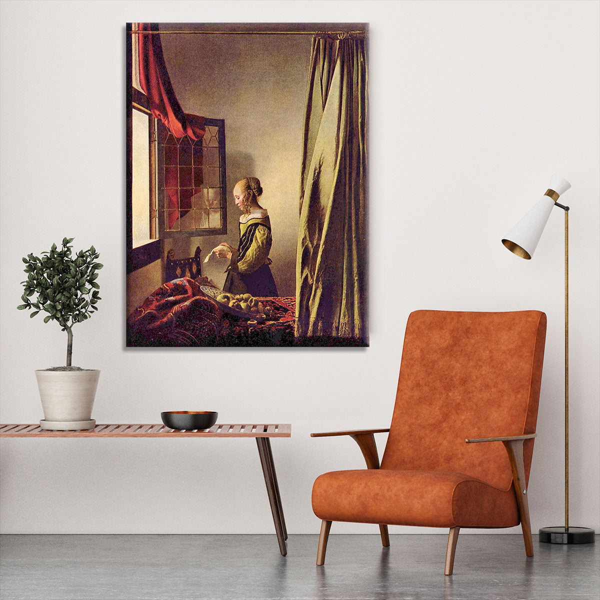 Girls at the open window by Vermeer Canvas Print or Poster - Canvas Art Rocks - 6